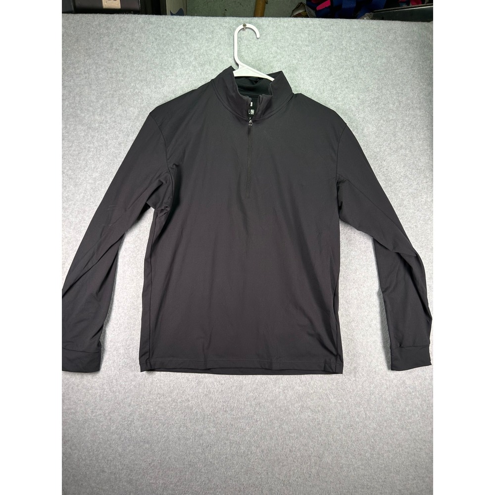 Uniqlo Dry-EX Quarter Zip Pullover Mens Small Black UV Protection Stretch 478676